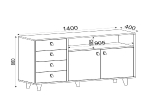 ΜΠΟΥΦΕΣ ARTELIBRE POROS ΣΚΟΥΡΟ ΚΑΦΕ/ΦΥΣΙΚΟ 140X40X86CM