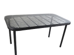 ΤΡΑΠΕΖΙ ΚΗΠΟΥ ARTELIBRE AMPIUS ΜΑΥΡΟ ΜΕΤΑΛΛΟ/RATTAN/ΓΥΑΛΙ 160X90X73CM