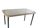 ΤΡΑΠΕΖΙ ΚΗΠΟΥ ARTELIBRE AMPLAS ΦΥΣΙΚΟ/ΜΑΥΡΟ ΜΕΤΑΛΛΟ/RATTAN/ΓΥΑΛΙ 140X80X73CM