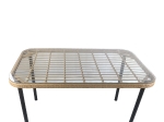 ΤΡΑΠΕΖΙ ΚΗΠΟΥ ARTELIBRE AMPLAS ΦΥΣΙΚΟ/ΜΑΥΡΟ ΜΕΤΑΛΛΟ/RATTAN/ΓΥΑΛΙ 140X80X73CM