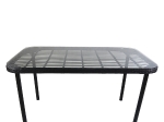 ΤΡΑΠΕΖΙ ΚΗΠΟΥ ARTELIBRE AMPLAS ΜΑΥΡΟ ΜΕΤΑΛΛΟ/RATTAN/ΓΥΑΛΙ 140X80X73CM