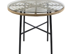 ΤΡΑΠΕΖΙ ΚΗΠΟΥ ARTELIBRE APPIUS ΦΥΣΙΚΟ/ΜΑΥΡΟ ΜΕΤΑΛΛΟ/RATTAN/ΓΥΑΛΙ 70X70X74CM