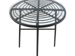 ΤΡΑΠΕΖΙ ΚΗΠΟΥ ARTELIBRE APPIUS ΜΑΥΡΟ ΜΕΤΑΛΛΟ/RATTAN/ΓΥΑΛΙ 70X70X74CM