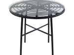 ΤΡΑΠΕΖΙ ΚΗΠΟΥ ARTELIBRE APPIUS ΜΑΥΡΟ ΜΕΤΑΛΛΟ/RATTAN/ΓΥΑΛΙ 70X70X74CM