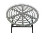 ΤΡΑΠΕΖΙ ΚΗΠΟΥ ARTELIBRE ARELLIUS ΓΚΡΙ/ΜΑΥΡΟ ΜΕΤΑΛΛΟ/RATTAN/ΓΥΑΛΙ 45X45X46CM