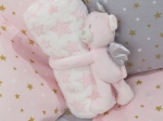 Borea Κουβέρτα Αγκαλιάς Σετ Κουκλάκι Angel Bear Ροζ 75 x 100 cm Ροζ