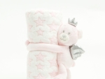 Borea Κουβέρτα Αγκαλιάς Σετ Κουκλάκι Angel Bear Ροζ 75 x 100 cm Ροζ