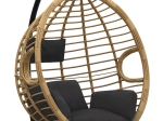 ΚΡΕΜΑΣΤΗ ΚΟΥΝΙΑ - ΦΩΛΙΑ VERONICA MEGAPAP ΜΕ WICKER ΦΥΣΙΚΟ & ΜΑΥΡΑ ΜΑΞΙΛΑΡΙΑ 108X75X195ΕΚ.