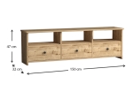 ΕΠΙΠΛΟ ΤΗΛΕΟΡΑΣΗΣ SOLE MEGAPAP ΑΠΟ ΜΕΛΑΜΙΝΗ ΧΡΩΜΑ OAK 150X32X47ΕΚ.