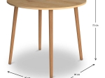 ΤΡΑΠΕΖΙ CRUZ MEGAPAP ΑΠΟ ΜΕΛΑΜΙΝΗ ΧΡΩΜΑ OAK 92X92X75ΕΚ.