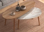 ΒΟΗΘΗΤΙΚΑ ΤΡΑΠΕΖΑΚΙΑ ELIPS MEGAPAP ΑΠΟ ΜΕΛΑΜΙΝΗ ΧΡΩΜΑ OAK - ΜΠΕΖ ΕΦΕ ΜΑΡΜΑΡΟΥ 116X46X46ΕΚ.