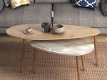 ΒΟΗΘΗΤΙΚΑ ΤΡΑΠΕΖΑΚΙΑ ELIPS MEGAPAP ΑΠΟ ΜΕΛΑΜΙΝΗ ΧΡΩΜΑ OAK - ΜΠΕΖ ΕΦΕ ΜΑΡΜΑΡΟΥ 116X46X46ΕΚ.