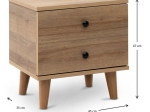 ΚΟΜΟΔΙΝΟ LUCE MEGAPAP ΑΠΟ ΜΕΛΑΜΙΝΗ ΧΡΩΜΑ PINE OAK 45X35X47ΕΚ.