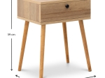 ΚΟΜΟΔΙΝΟ PAULINE MEGAPAP ΜΕΛΑΜΙΝΗΣ ΧΡΩΜΑ PINE OAK 45X35X61ΕΚ.