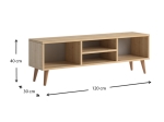 ΕΠΙΠΛΟ ΤΗΛΕΟΡΑΣΗΣ LOREN MEGAPAP ΑΠΟ ΜΕΛΑΜΙΝΗ ΧΡΩΜΑ OAK 120X30X40ΕΚ.
