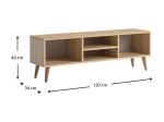 ΕΠΙΠΛΟ ΤΗΛΕΟΡΑΣΗΣ LOREN MEGAPAP ΑΠΟ ΜΕΛΑΜΙΝΗ ΧΡΩΜΑ OAK 120X30X40ΕΚ.