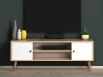 ΕΠΙΠΛΟ ΤΗΛΕΟΡΑΣΗΣ PARMA MEGAPAP ΑΠΟ ΜΕΛΑΜΙΝΗ ΧΡΩΜΑ WHITE - OAK 120X30X40ΕΚ.