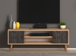 ΕΠΙΠΛΟ ΤΗΛΕΟΡΑΣΗΣ PARMA MEGAPAP ΑΠΟ ΜΕΛΑΜΙΝΗ ΧΡΩΜΑ INDUSTRIAL GREY - OAK 120X30X40ΕΚ.