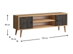 ΕΠΙΠΛΟ ΤΗΛΕΟΡΑΣΗΣ PARMA MEGAPAP ΑΠΟ ΜΕΛΑΜΙΝΗ ΧΡΩΜΑ INDUSTRIAL GREY - OAK 120X30X40ΕΚ.