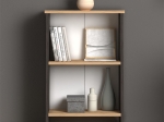 ΒΙΒΛΙΟΘΗΚΗ ΜΕΛΑΜΙΝΗΣ FLORA MEGAPAP ΧΡΩΜΑ INDUSTRIAL GREY - OAK 52X25X80ΕΚ.