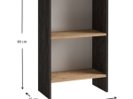 ΒΙΒΛΙΟΘΗΚΗ ΜΕΛΑΜΙΝΗΣ FLORA MEGAPAP ΧΡΩΜΑ INDUSTRIAL GREY - OAK 52X25X80ΕΚ.