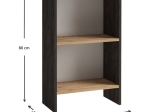 ΒΙΒΛΙΟΘΗΚΗ ΜΕΛΑΜΙΝΗΣ FLORA MEGAPAP ΧΡΩΜΑ INDUSTRIAL GREY - OAK 52X25X80ΕΚ.