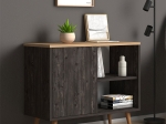 ΚΟΝΣΟΛΑ - ΜΠΟΥΦΕΣ ΜΕΛΑΜΙΝΗΣ LUCE MEGAPAP ΧΡΩΜΑ INDUSTRIAL GREY - OAK 80X35X66ΕΚ.