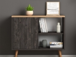 ΚΟΝΣΟΛΑ - ΜΠΟΥΦΕΣ ΜΕΛΑΜΙΝΗΣ LUCE MEGAPAP ΧΡΩΜΑ INDUSTRIAL GREY - OAK 80X35X66ΕΚ.