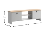 ΕΠΙΠΛΟ ΤΗΛΕΟΡΑΣΗΣ CUBE MEGAPAP ΑΠΟ ΜΕΛΑΜΙΝΗ ΧΡΩΜΑ PINE - WHITE 120X30X40ΕΚ.