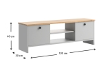 ΕΠΙΠΛΟ ΤΗΛΕΟΡΑΣΗΣ CUBE MEGAPAP ΑΠΟ ΜΕΛΑΜΙΝΗ ΧΡΩΜΑ PINE - WHITE 120X30X40ΕΚ.