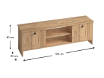 ΕΠΙΠΛΟ ΤΗΛΕΟΡΑΣΗΣ CUBE MEGAPAP ΑΠΟ ΜΕΛΑΜΙΝΗ ΧΡΩΜΑ PINE 120X30X40ΕΚ.