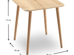 ΤΡΑΠΕΖΙ KARE MEGAPAP ΑΠΟ ΜΕΛΑΜΙΝΗ ΧΡΩΜΑ OAK 70X70X72ΕΚ.