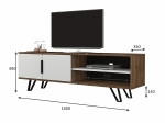 ΕΠΙΠΛΟ ΤΗΛΕΟΡΑΣΗΣ FOOT MEGAPAP ΧΡΩΜΑ ΚΑΡΥΔΙ - ΛΕΥΚΟ 160X35X49ΕΚ.