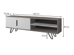 ΕΠΙΠΛΟ ΤΗΛΕΟΡΑΣΗΣ FOOT MEGAPAP ΧΡΩΜΑ ΚΑΡΥΔΙ - ΛΕΥΚΟ 160X35X49ΕΚ.
