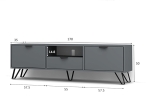 ΕΠΙΠΛΟ ΤΗΛΕΟΡΑΣΗΣ JASMINE MEGAPAP ΧΡΩΜΑ ΓΚΡΙ 170X35X50ΕΚ.