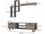 ΣΥΝΘΕΣΗ ΤΗΛΕΟΡΑΣΗΣ LONSA MEGAPAP ΧΡΩΜΑ ΓΚΡΙ 160X35X40ΕΚ.