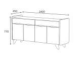 ΜΠΟΥΦΕΣ ΜΕΛΑΜΙΝΗΣ SILA MEGAPAP ΧΡΩΜΑ ΛΕΥΚΟ - SONOMA 140X45X72ΕΚ.