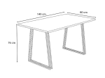 ΤΡΑΠΕΖΙ GABLE MEGAPAP ΧΡΩΜΑ ΦΥΣΙΚΟ ΟΞΙΑΣ - ΑΝΘΡΑΚΙ 140X80X76ΕΚ.