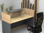 ΓΡΑΦΕΙΟ RECEPTION LEMMON MEGAPAP ΧΡΩΜΑ ΦΥΣΙΚΟ ΟΞΙΑΣ - ΑΝΘΡΑΚΙ 160X70X110ΕΚ.
