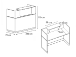 ΓΡΑΦΕΙΟ RECEPTION ΜΕΛΑΜΙΝΗΣ LEMMON MEGAPAP ΧΡΩΜΑ SONOMA - ΑΝΘΡΑΚΙ 200X70X110ΕΚ.