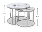 ΤΡΑΠΕΖΑΚΙΑ ΣΑΛΟΝΙΟΥ STILLER MEGAPAP MDF/ΜΕΤΑΛΛΟ ΧΡΩΜΑ ΜΠΕΖ ΕΦΕ ΜΑΡΜΑΡΟΥ 79X79X47ΕΚ.
