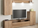 ΣΥΝΘΕΣΗ ΤΗΛΕΟΡΑΣΗΣ LUCIUS MEGAPAP ΑΠΟ ΜΕΛΑΜΙΝΗ ΧΡΩΜΑ HONEY OAK 210X37X170ΕΚ.