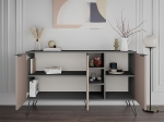 ΜΠΟΥΦΕΣ CLARA MEGAPAP ΧΡΩΜΑ ΑΝΘΡΑΚΙ - ΑΝΟΙΧΤΗ ΜΟΚΑ 142X35,6X83ΕΚ.