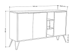 ΜΠΟΥΦΕΣ CLARA MEGAPAP ΧΡΩΜΑ ΦΥΣΙΚΟ ΟΞΙΑΣ - ΛΕΥΚΟ 142X35,6X83ΕΚ.