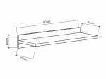 ΡΑΦΙΕΡΑ ΤΟΙΧΟΥ SIMPLE MEGAPAP ΜΕΛΑΜΙΝΗΣ ΧΡΩΜΑ ΑΝΘΡΑΚΙ 60X24X10ΕΚ.