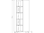 ΒΙΒΛΙΟΘΗΚΗ JEDDA MEGAPAP ΧΡΩΜΑ ΛΕΥΚΟ - ΦΥΣΙΚΟ ΟΞΙΑΣ 80,6X29,6X191ΕΚ.