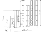 ΒΙΒΛΙΟΘΗΚΗ ΜΕΛΑΜΙΝΗΣ LIFT MEGAPAP ΧΡΩΜΑ ΑΝΘΡΑΚΙ 163,5X29X151ΕΚ.