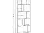 ΒΙΒΛΙΟΘΗΚΗ ΜΕΛΑΜΙΝΗΣ ONDA MEGAPAP ΧΡΩΜΑ ΑΝΘΡΑΚΙ 65X25X166ΕΚ.