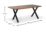 ΤΡΑΠΕΖΙ JEREMY MEGAPAP MDF - ΜΕΤΑΛΛΙΚΟ ΧΡΩΜΑ ΚΑΡΥΔΙ 140X80X75ΕΚ.