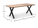 ΤΡΑΠΕΖΙ JEREMY MEGAPAP MDF - ΜΕΤΑΛΛΙΚΟ ΧΡΩΜΑ ΑΚΑΚΙΑΣ 160X80X75ΕΚ.
